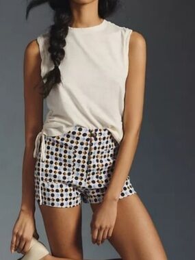 Maeve The Colette Shorts by Anthropologie Geometric Print High Waist Size 27